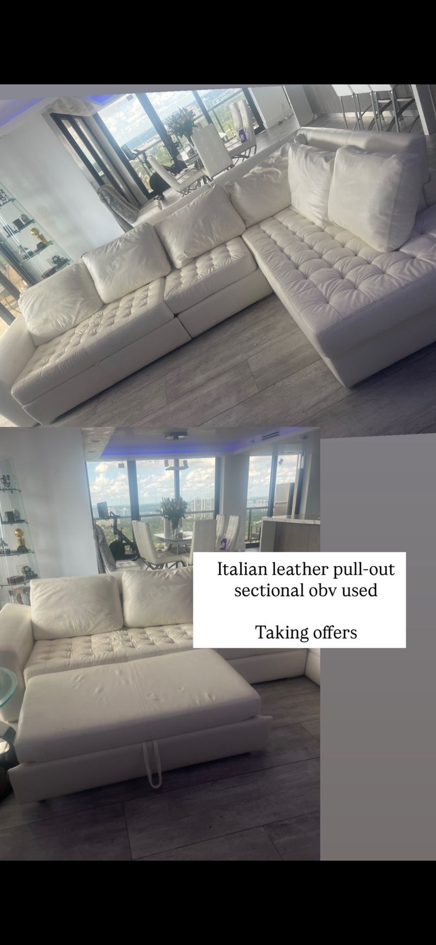 ITALIAN LEATHER COUCH BOUGHT ORIGINALLY FOR 15k