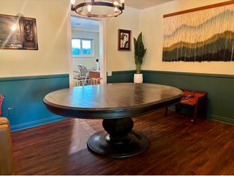 Large heavy wooden dining table