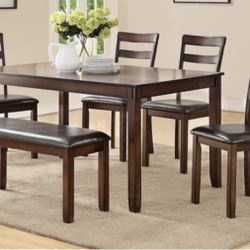 Dining Table + 4 Chairs & Bench