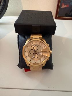 Men's Mega Chief Gold IP Stainless Steel Chronograph Watch  BRAND NEW NEVER WORN AUTHENTIC