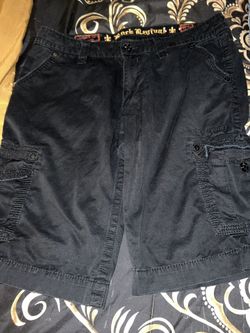Authentic Rock Revival Black Cargo Shorts Size 38 Only Used A Few Times