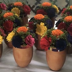 Wood Flowers Centerpieces 