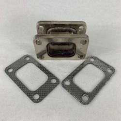 Straight T3 to T3 4-Bolt Turbo Charger Flange Conversion Adapter Kit SS+Gasket   (FG AD T3T3+GK T3-4x2
