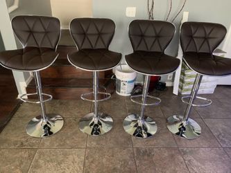 Brand New Set Of 4 brown Bar Stools premier / brown Pub Stools / Adjustable Height / Swive / Price Is Firm  new in box /