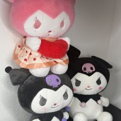 3 Kuromi Plush Dolls 