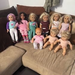 6 American Girl  (Truly  Me Doll #116 ) & 3 Bityy Babies 