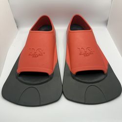 Red and black TYR Burner EBP swim fins 