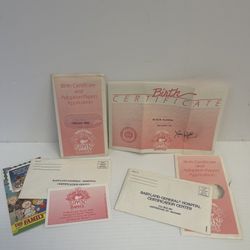 Vtg Cabbage Patch Kids Sippin' Babies Doll Birth Certificates (2) - U979