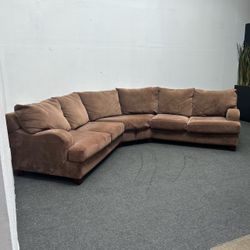 Large Brown Sectional Couch - 12FT Wide