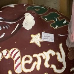 Very Lg Hand Painted Christmas Gourd