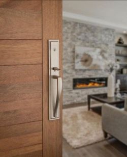 Baldwin Torrey Pines Satin Nickel Single Cylinder Entry Door Lock