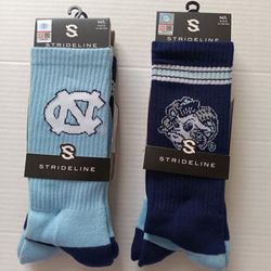 UNC Tar Heels Men's Strideline 2 Pack Crew Socks