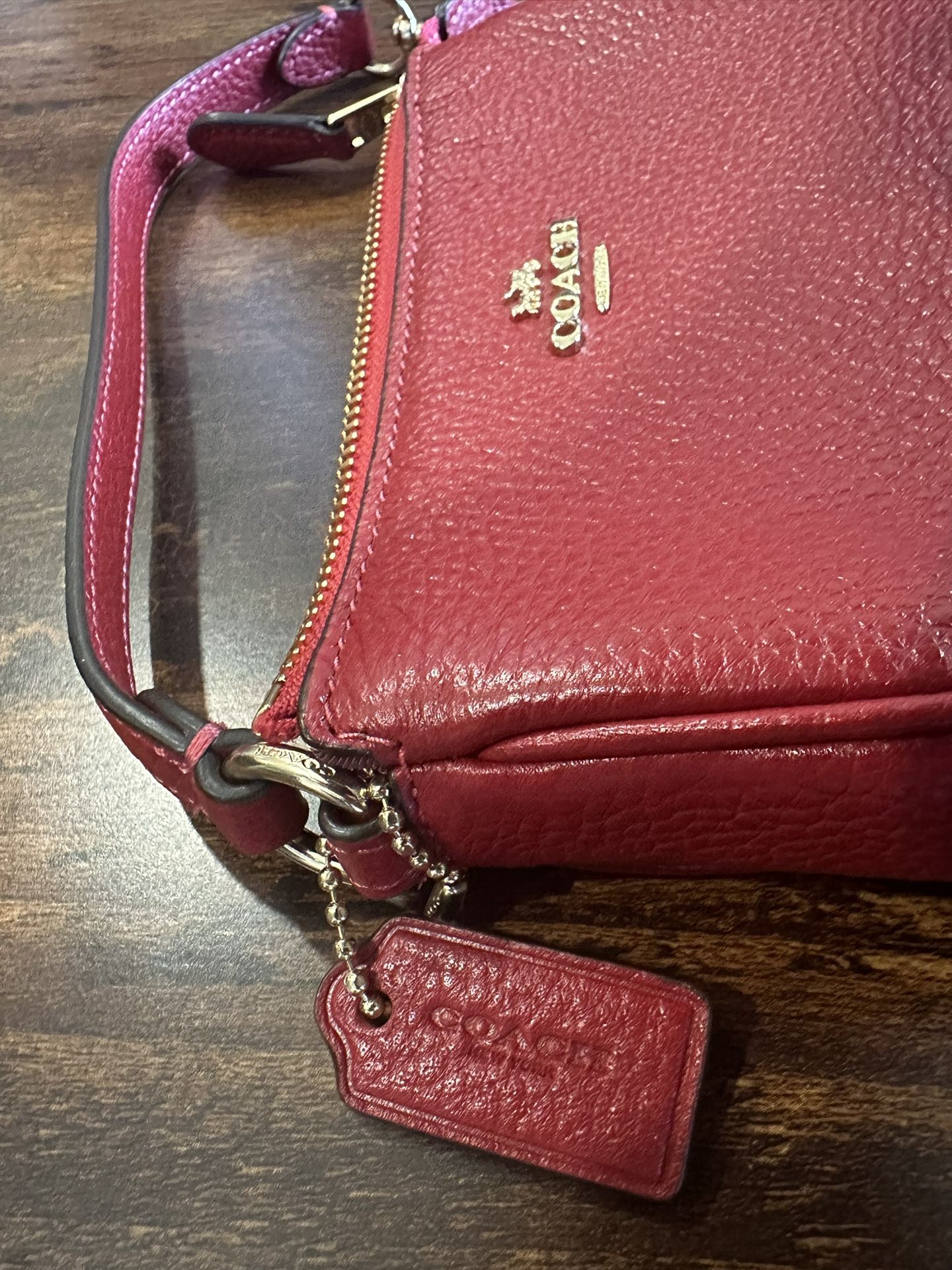 Coach Jamie Wristlet In Pebbled Leather