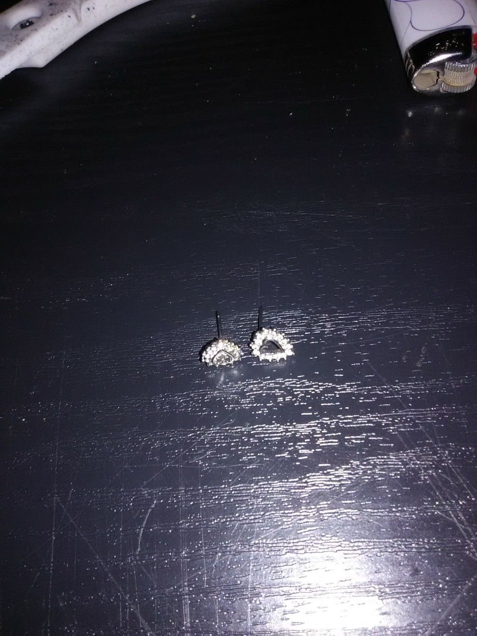 Heart shaped diamond ear rings