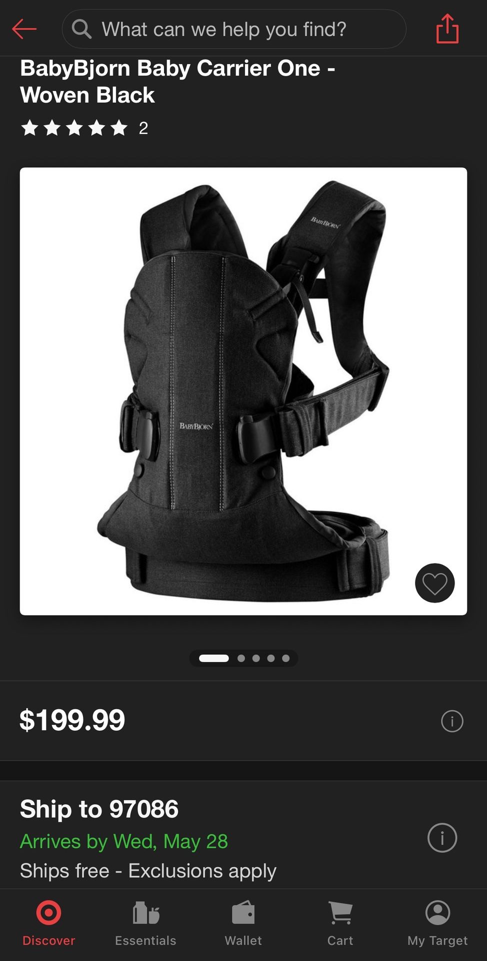 Baby Bjorn Baby Carrier One - Woven Black