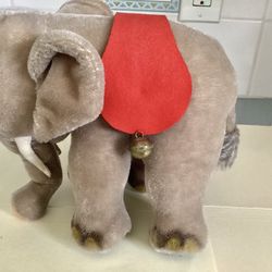 1960s Steiff Circus Elephant Large Version 8” Tall Mohair Plush Tag 