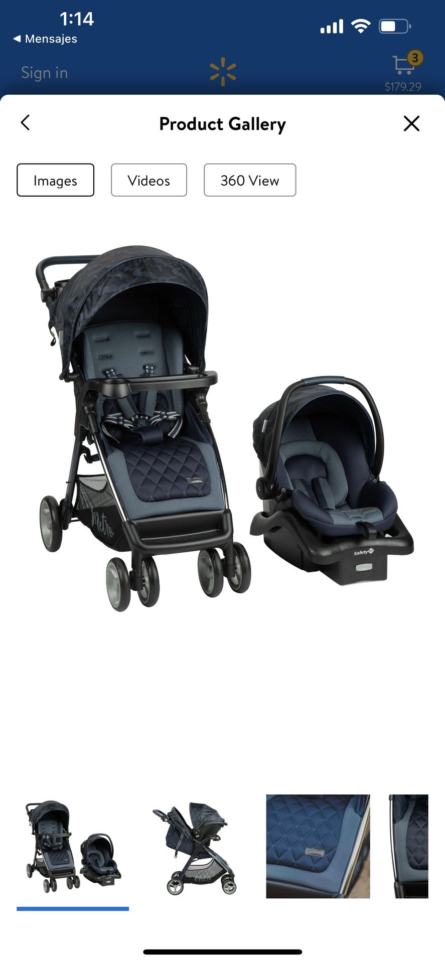 Monbebe Metro Travel System Stroller, Navy Camo