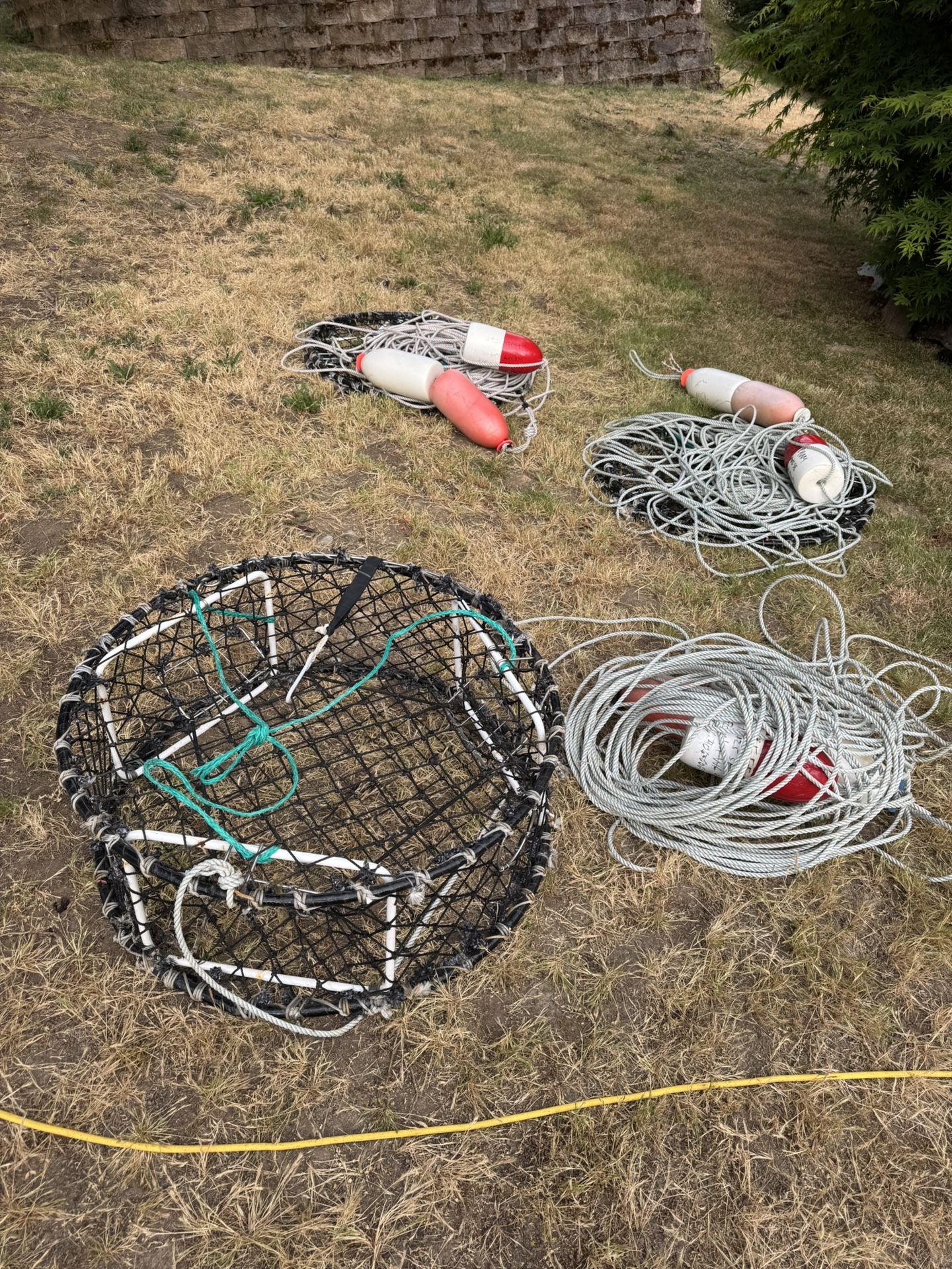 3 round crab cages traps and collapsible