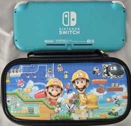 SWITCH LITE (TEAL) WITH ( MARIO BROTHERS SWITCH CASE)