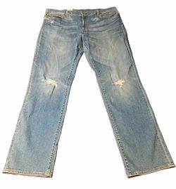 Levi's Men's Blue Light Wash Denim Jeans Slim Regular Fit Distressed 5-Pocket