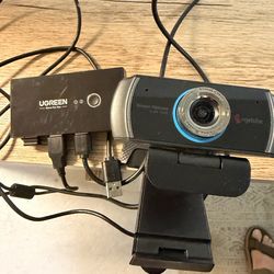Angetube 1080P HD Webcam+ UGREEN USB Switch Selector