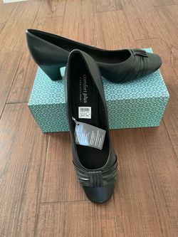 New Black Leather Heels