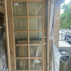 Krosswood Doors 30 in. x 80 in. Classic French Alder 10-Lite Clear Low-E Left-Hand Inswing Unfinished Wood Exterior Prehung Front Door