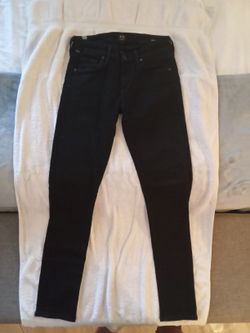 Woman's AG Brand Sz(24R) THE LEGGING ANKLE SUPER SKINNY DISTRESSED (Black) Jeans