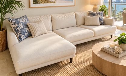 White L Sectional Sofa Couch - Delivery Available!