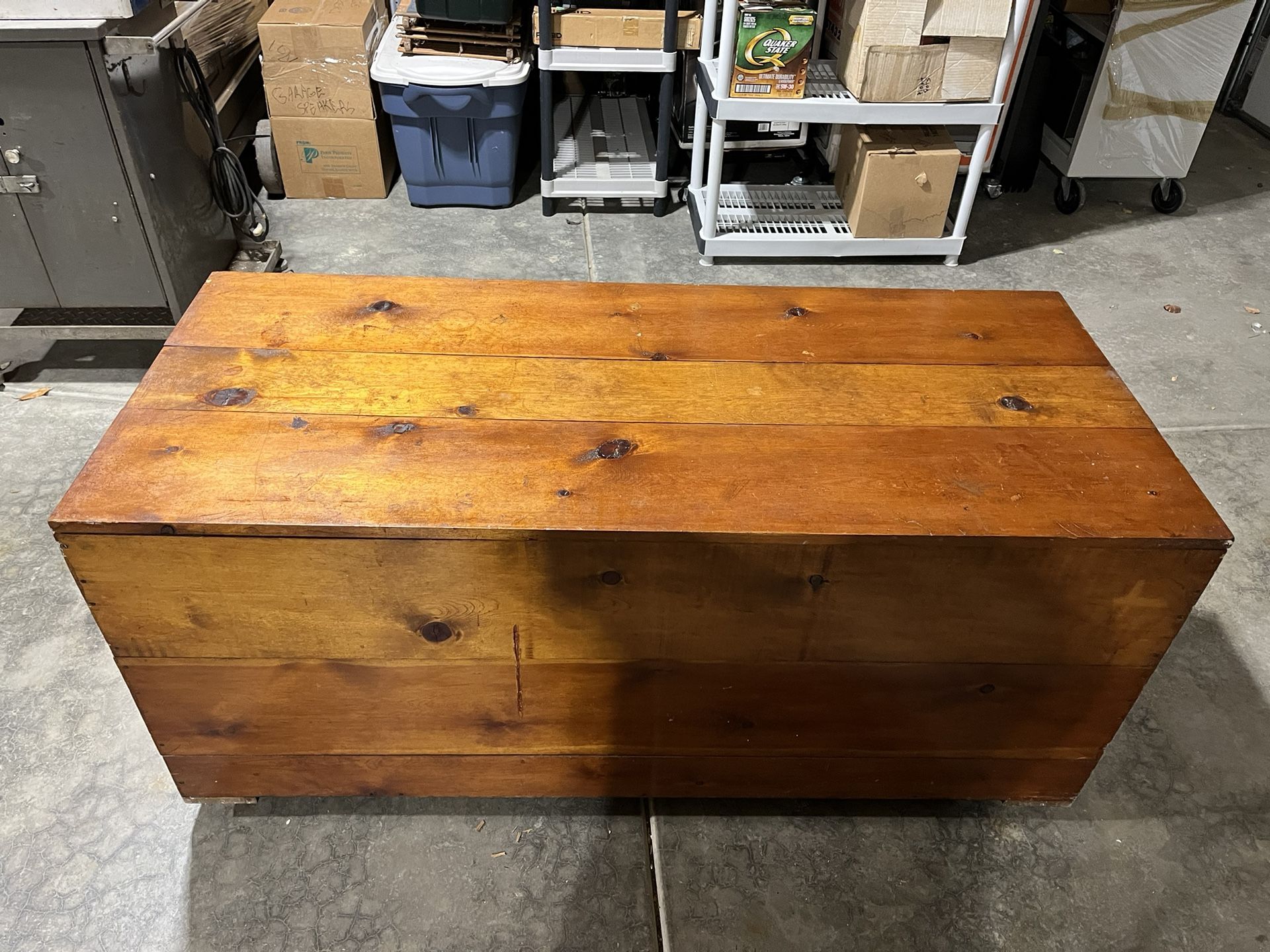 Wooden Storage Box on wheels - 5ft long x 26in x 26in