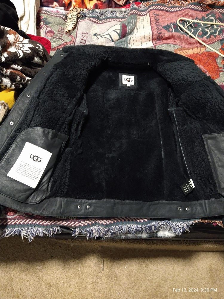 UGG Jacket, Charcoal Black, Size Medium Men's.