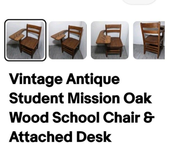 Vintage Antique School Chair & Desk