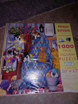 SunsOut Porch Kittens 1000 Piece Jigsaw Puzzle by Ashley Davis
