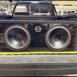 Dual 10 Inch Car Audio Subwoofers In Box