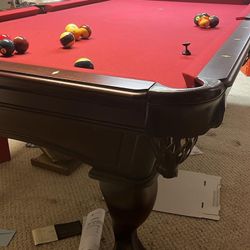 AMF PlayMaster 8ft Pool Table – Standard Home Size, Red Felt, Includes Cues & Balls