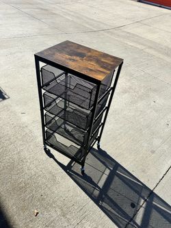 Industrial Rolling Storage Cart with Mesh Drawers
