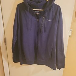 Eddie Bauer XL Navy Blue Zip Up Hoodie Sweatshirt