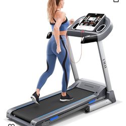 UMAY Foldable Treadmill with Incline, Portable Treadmills for Home Fitness, 9 MPH Walking & Running Treadmill with 16.5" Wide Running Area and Bluetoo
