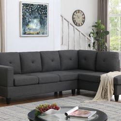 New Sectional Sofa With Chaise - Free Delivery ✅ Modern Gray Sofa