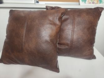 Studiochic Home Leather Brown Couch/room Pillows