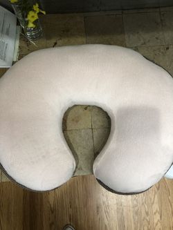 Boppy pillow with pink cover