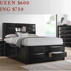 Black Bed - King Size Storage Bed $750 / Queen $600
