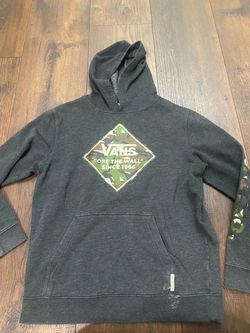 Boys gray vans off the wall hoodie size 14/16 #3
