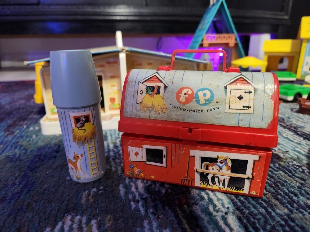 1962 Fisher Price Mini Lunch Box And Thermos