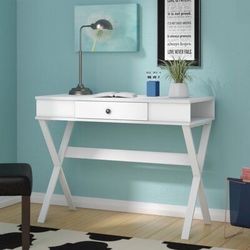 Small Compact Modern White Desk