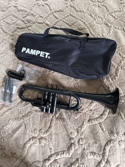 Pampet Plastic Black Trumpet with Carry Bag