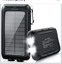 New Solar-Charger-Power-Bank-49800mAh Portable Solar Phone Charger with LED Flashlight/15W Fast Char