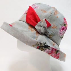 #luielle cotton &linen floral Designer hat #New With Tags 