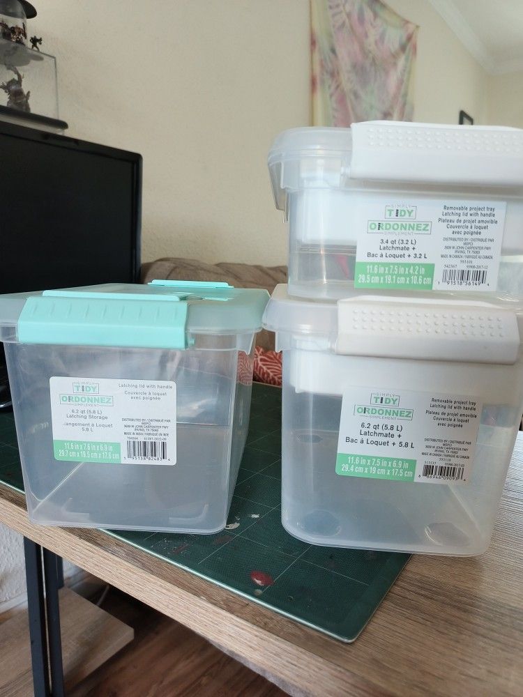 3 Plastic Storage Containers
