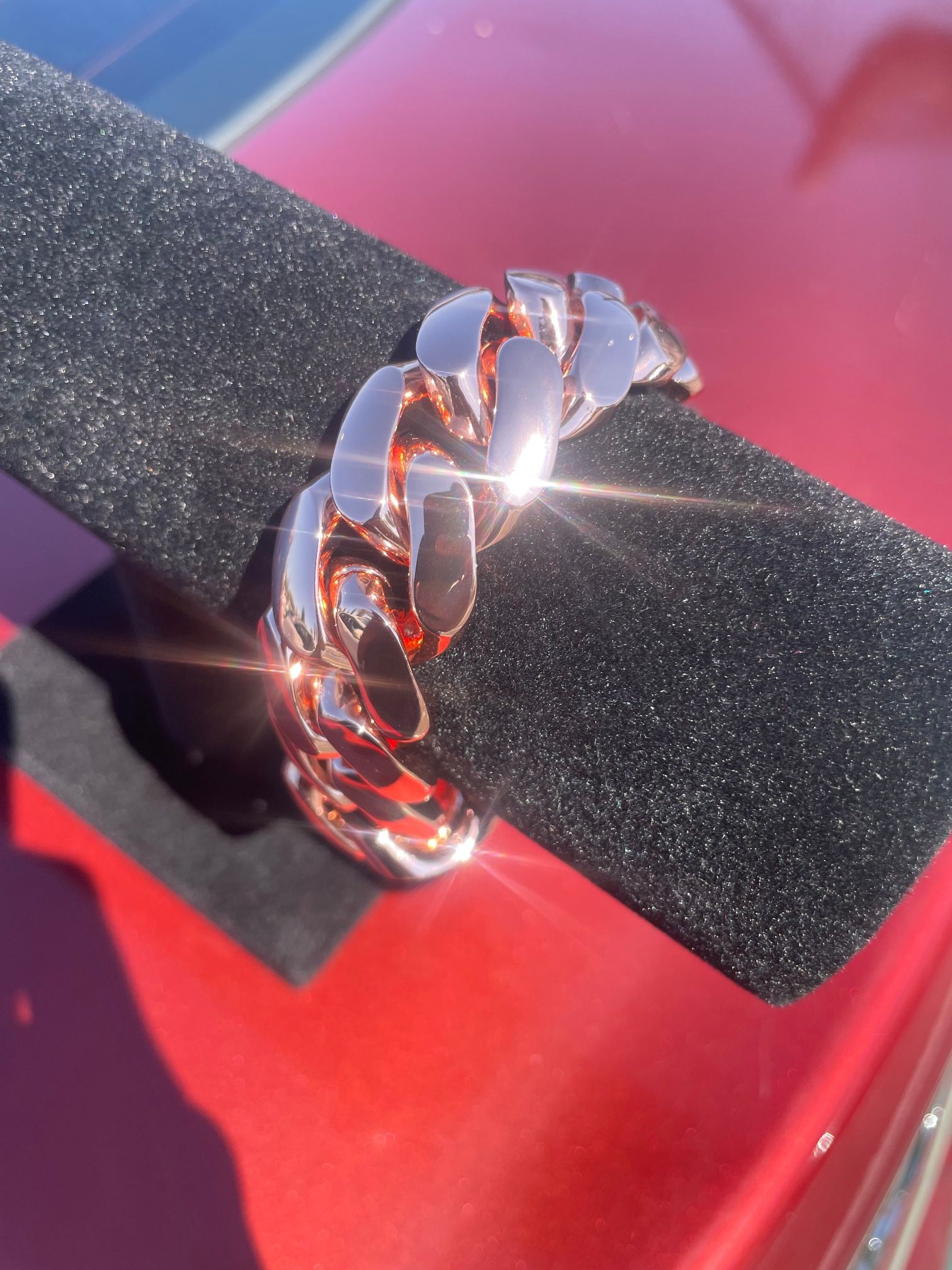 14k Miami Cuban Link Rose Gold Plated 20mm Heavy Bracelet